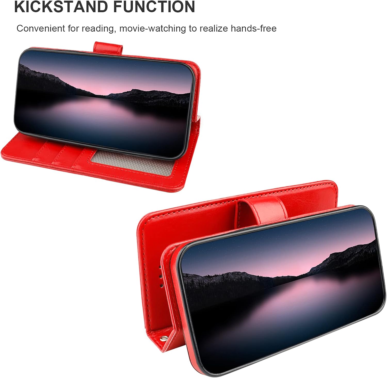 Bocasal Detachable Wallet Case for iPhone 14 Pro Max RFID Blocking Card Slots Holder Premium PU Leather Magnetic Kickstand Shockproof Wrist Strap Removable Flip Protective Cover 5G 6.7 inch (Red)