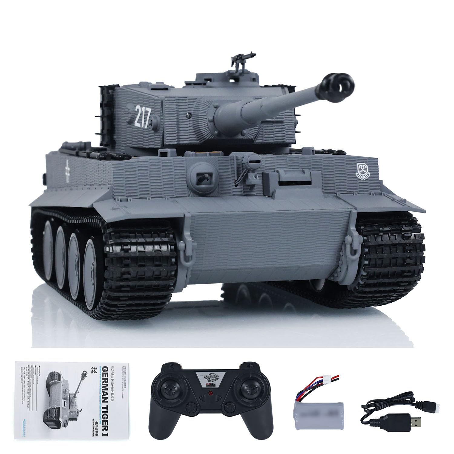 Taigen 1/24 RC Char de combat Tiger I Télécommande Char militaire de combat infrarouge Modèles RC Hobby
