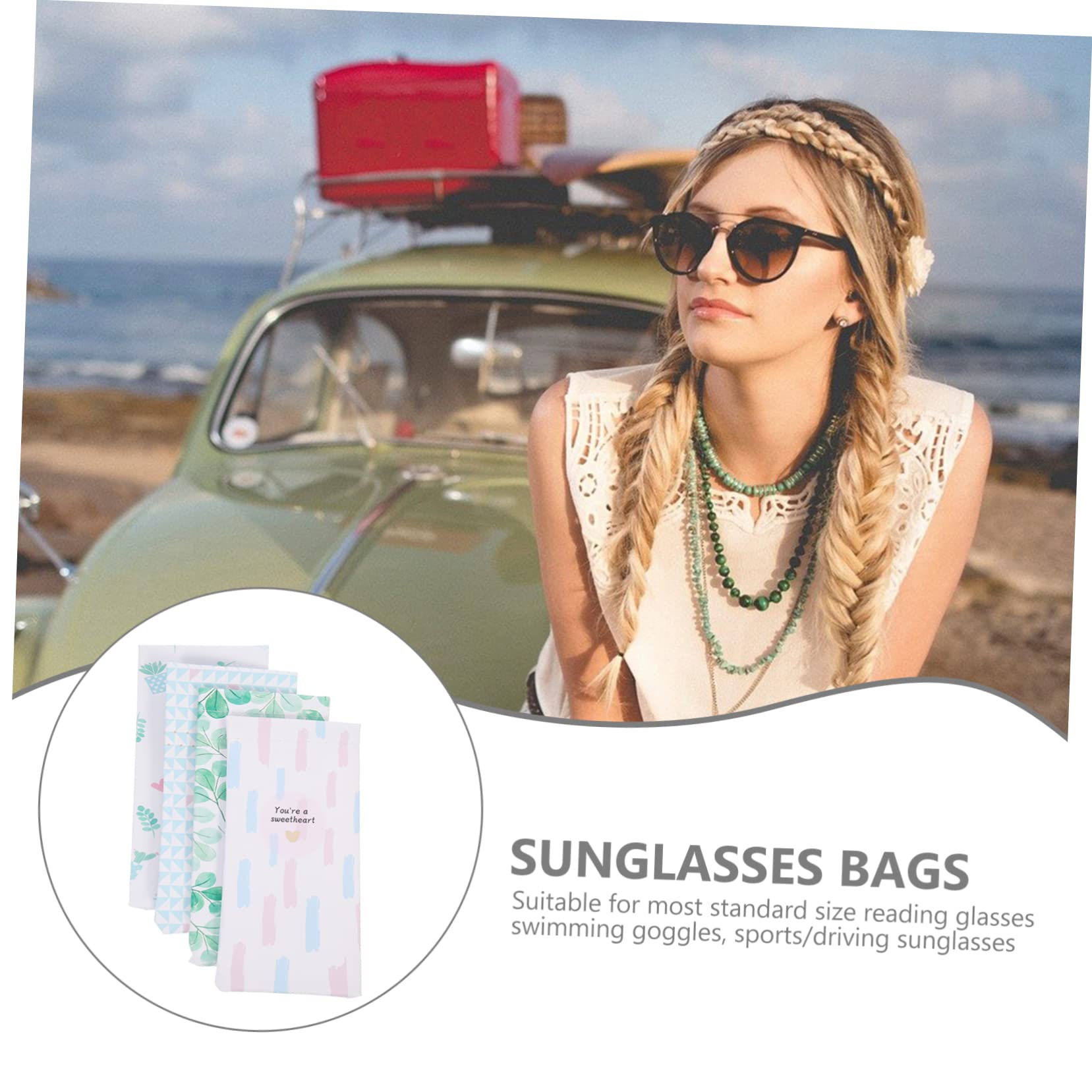 CALLARON Bolsa De Gafas Decoración Lentes Bolsa De Anteojos Portátil Poseedor Mostrar Gafas De Sol Gafas Sol Estuche De Anteojos Bolsa Decorativa Para Gafas Fibra Extrafina