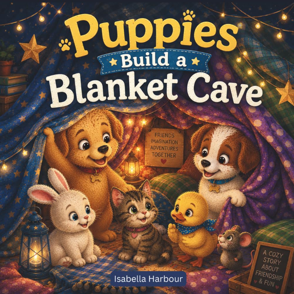 Puppies Build a Blanket Cave: A Cozy Adventure of Friendship, Imagination, and Magical Blanket Fort Fun