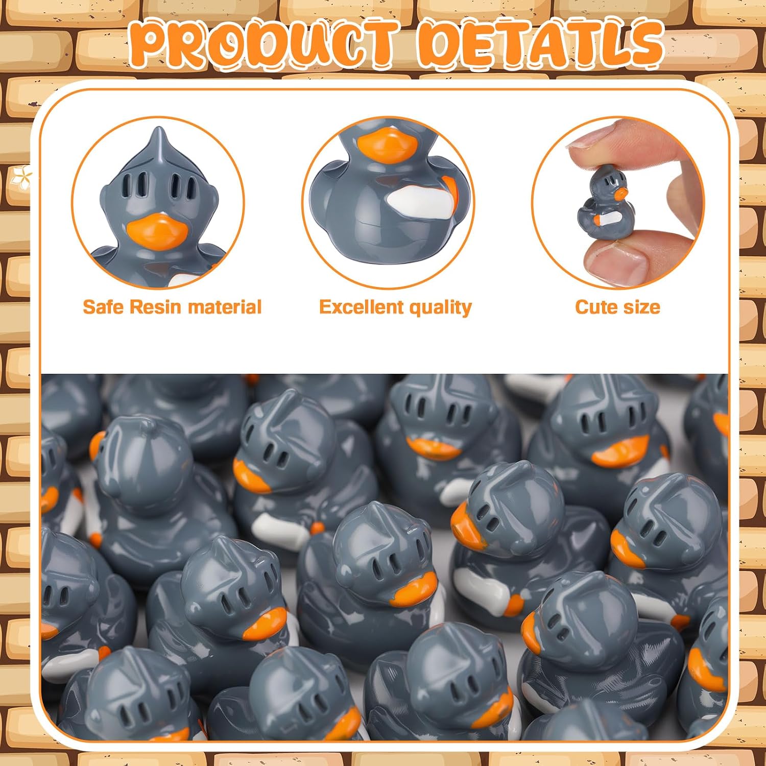 50 Pcs Mini Knight Duck Figures, Knight Party Supplies,Sword image 4