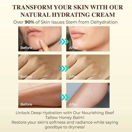 Miniatura 3 de Bálsamo de sebo de ternera para la piel, sargo de res alimentado con pasto batido con miel, hidratante facial orgánico y totalmente natural, bálsamo