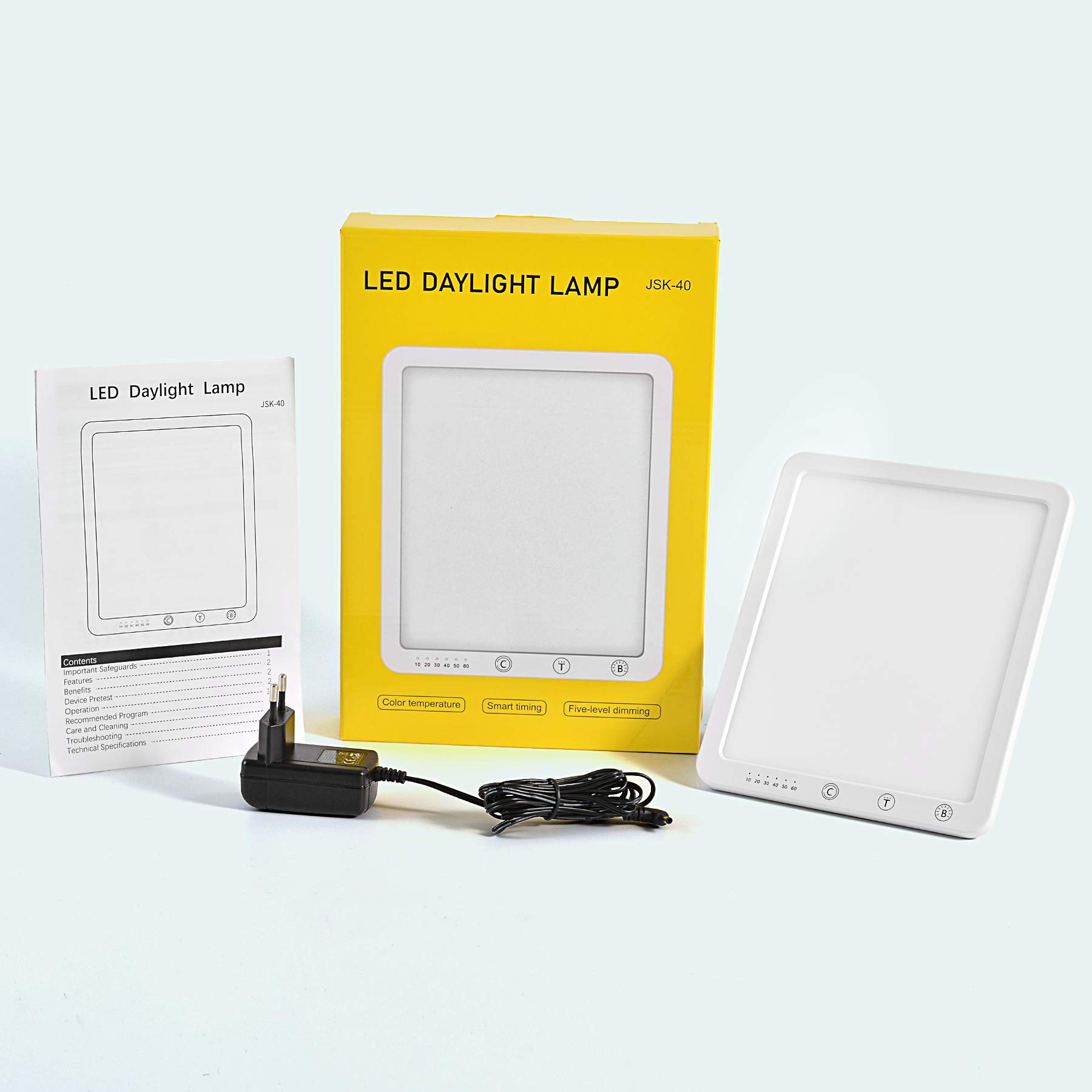 Tageslichtlampe 10000 Lux,Energy Sonnenlicht Lampe mit 3 Farbmodi,Tragbare Touch-Steuerung LED Vollspektrumlampe mit 5 Einstellbaren Helligkeiten,UV-Frei,CRI>90,Speicherfunktion&Timer