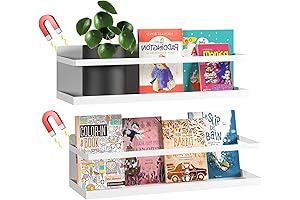 2 Pcs Metal Magnetic Shelf, Storage Bookcase