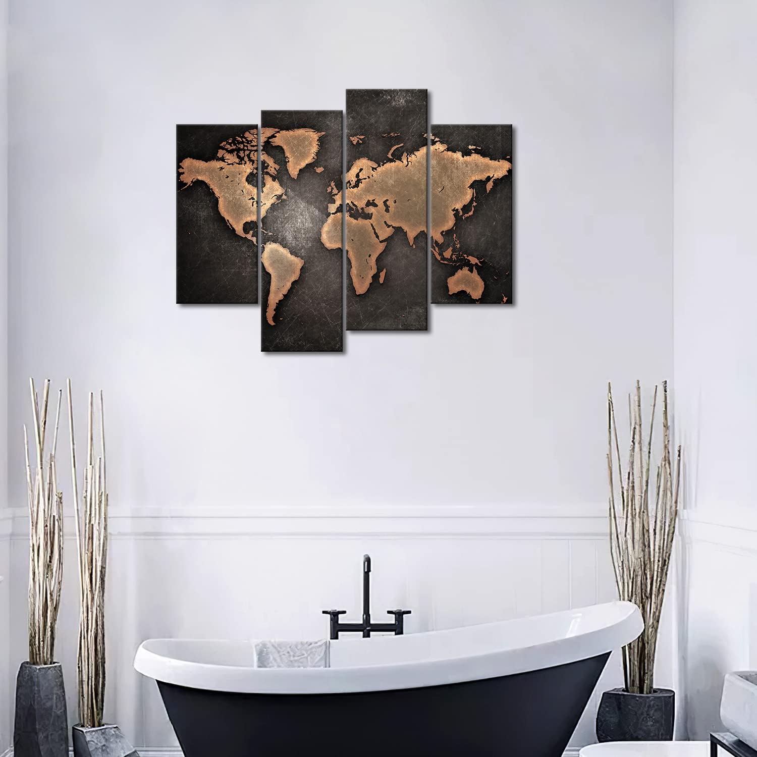 General World Map Black Background Wall Art Painting Pictures Print On Canvas Art The Picture For Home Modern Decoration - Image 4