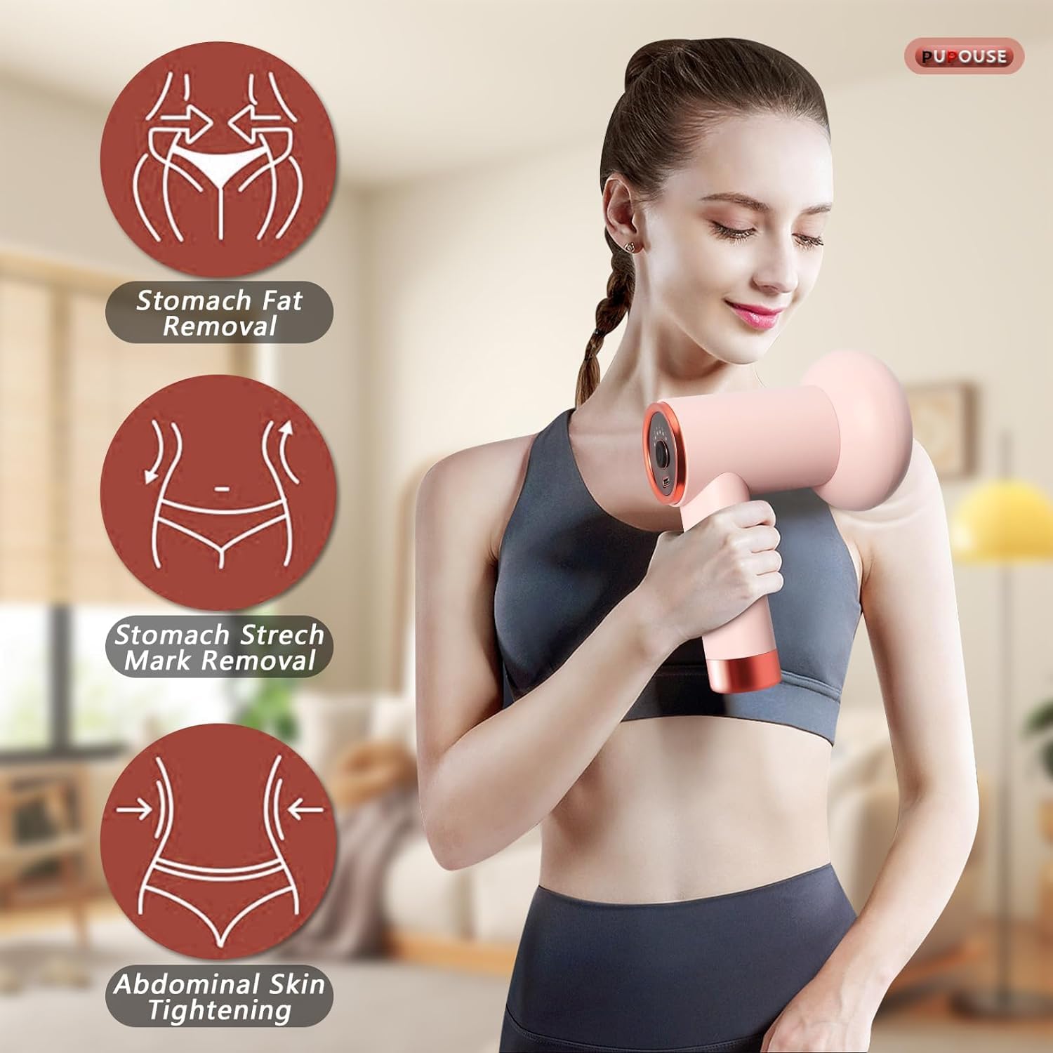 Body Sculpting Machine,Handheld Fat Burning Lymphatic Drainage Vibration Cellulite Massager With 5 Massage Heads For Waist (Pink) Body Sculpting Machine,Handheld Fat Burning Lymphatic Drainage Vibration Cellulite Massager With 5 Massage Heads For Waist (Pink)