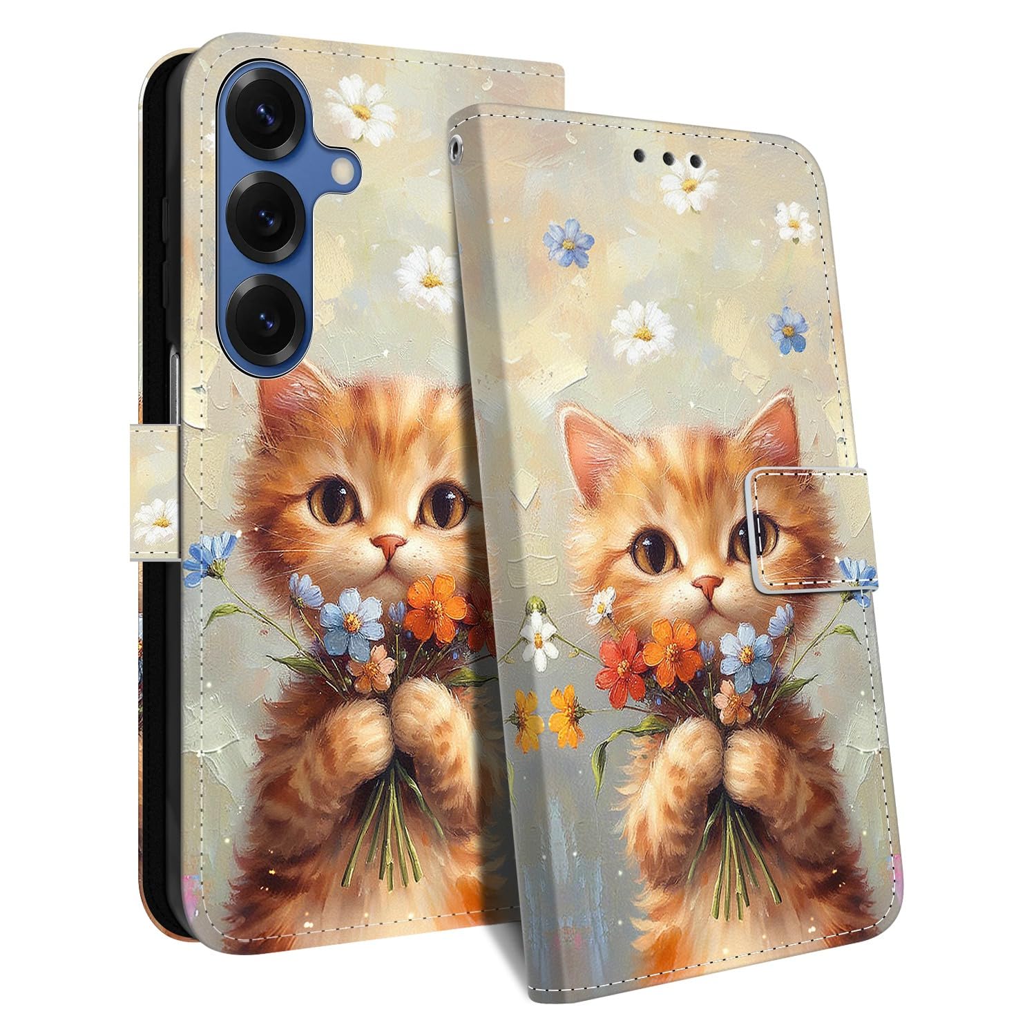 HopMore Handyhülle für Samsung Galaxy S24 / S25 5G Hülle, PU