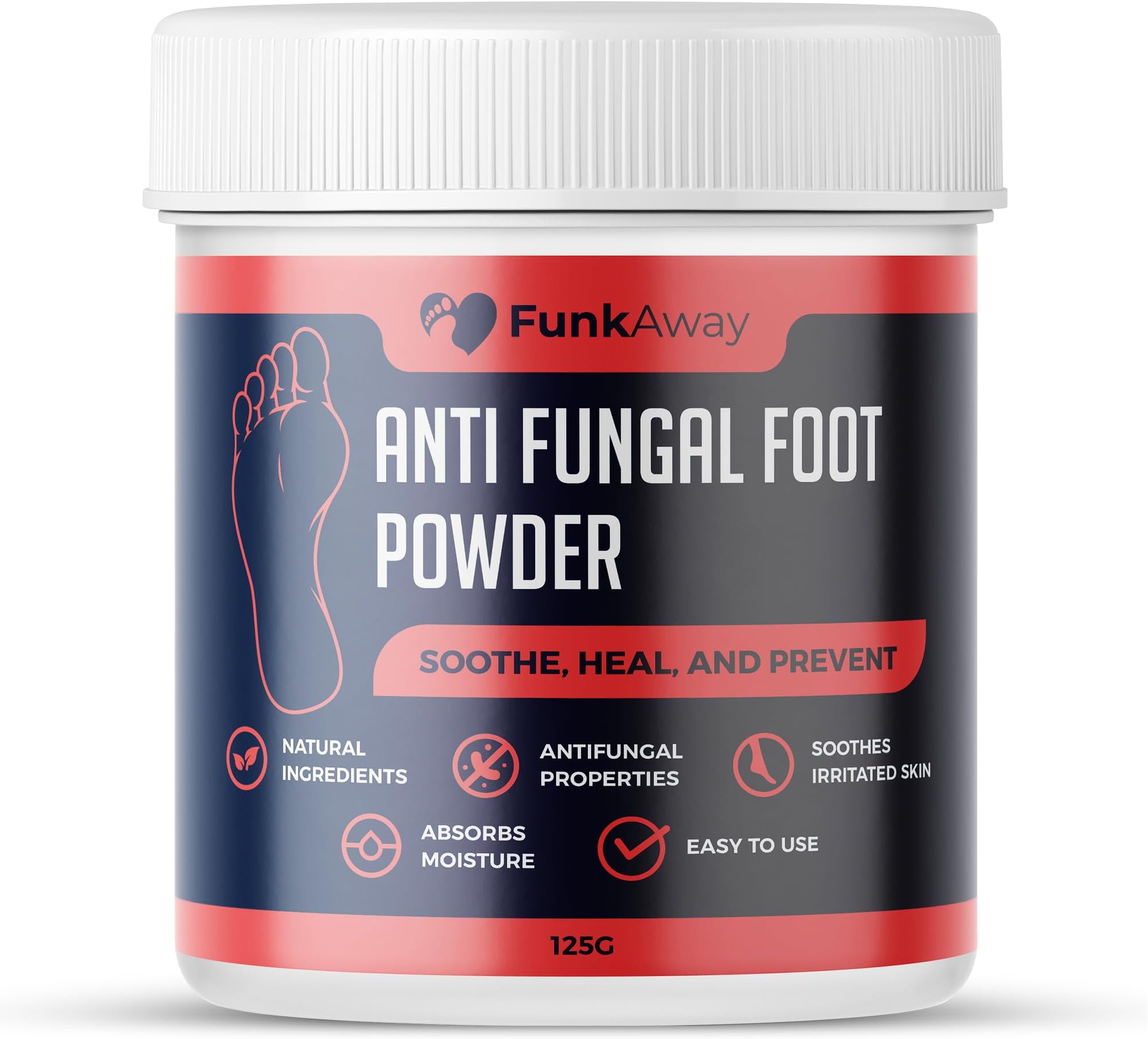 Antifungal Foot Powder (100g) - Athletes Foot Powder Treatment for Itching Relief, Sweat Control & Odor - Natural Tea Tree & Peppermint Oil, Moisture Absorbent Formula for Adults
