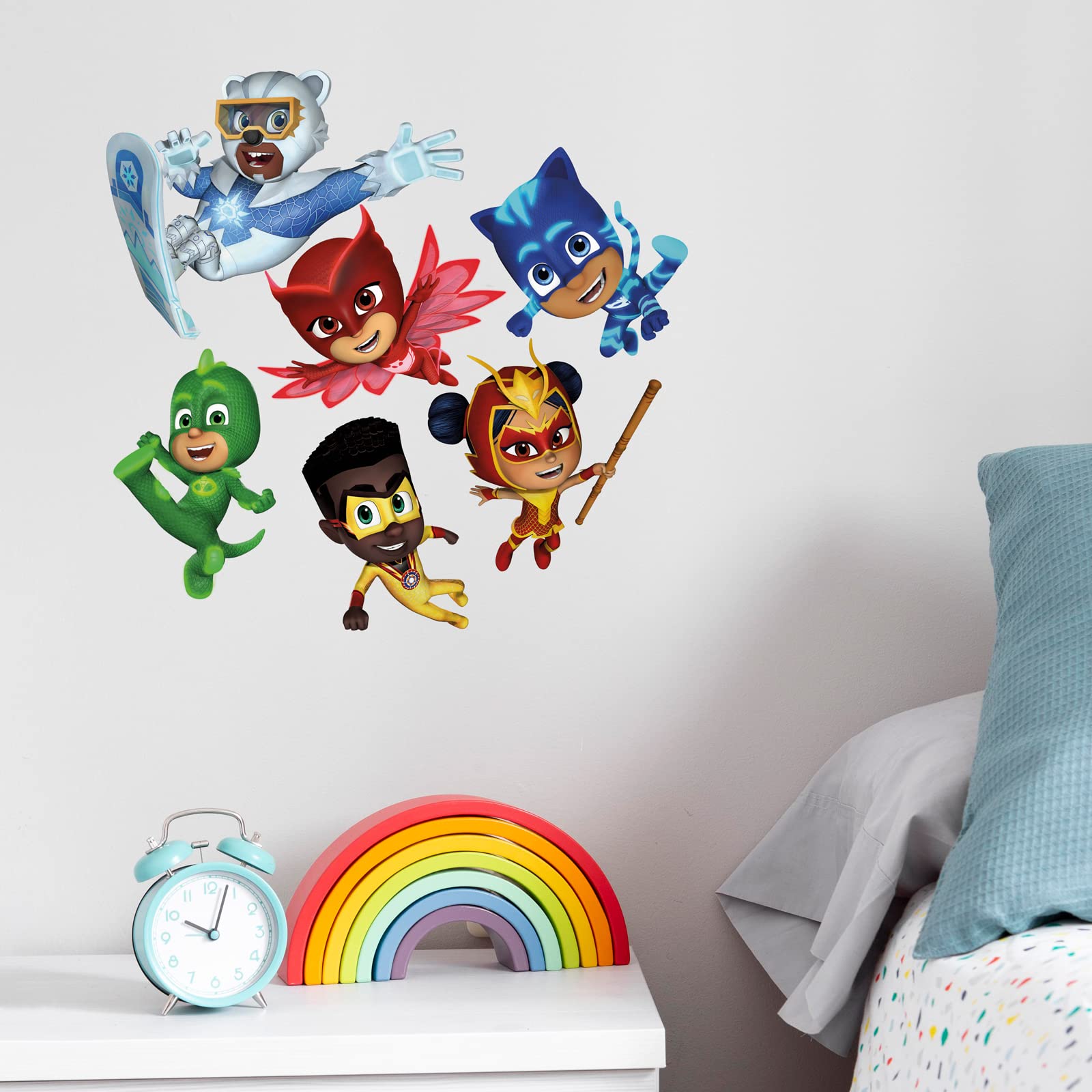 Stickerscape PJ Masks Power Heroes Wall Sticker (Group - Regular Size)| Official PJ Masks Wall Decal, PJ Masks Wall Decor | PJ Masks Bedroom | Easy to Apply, Cleanly Removable