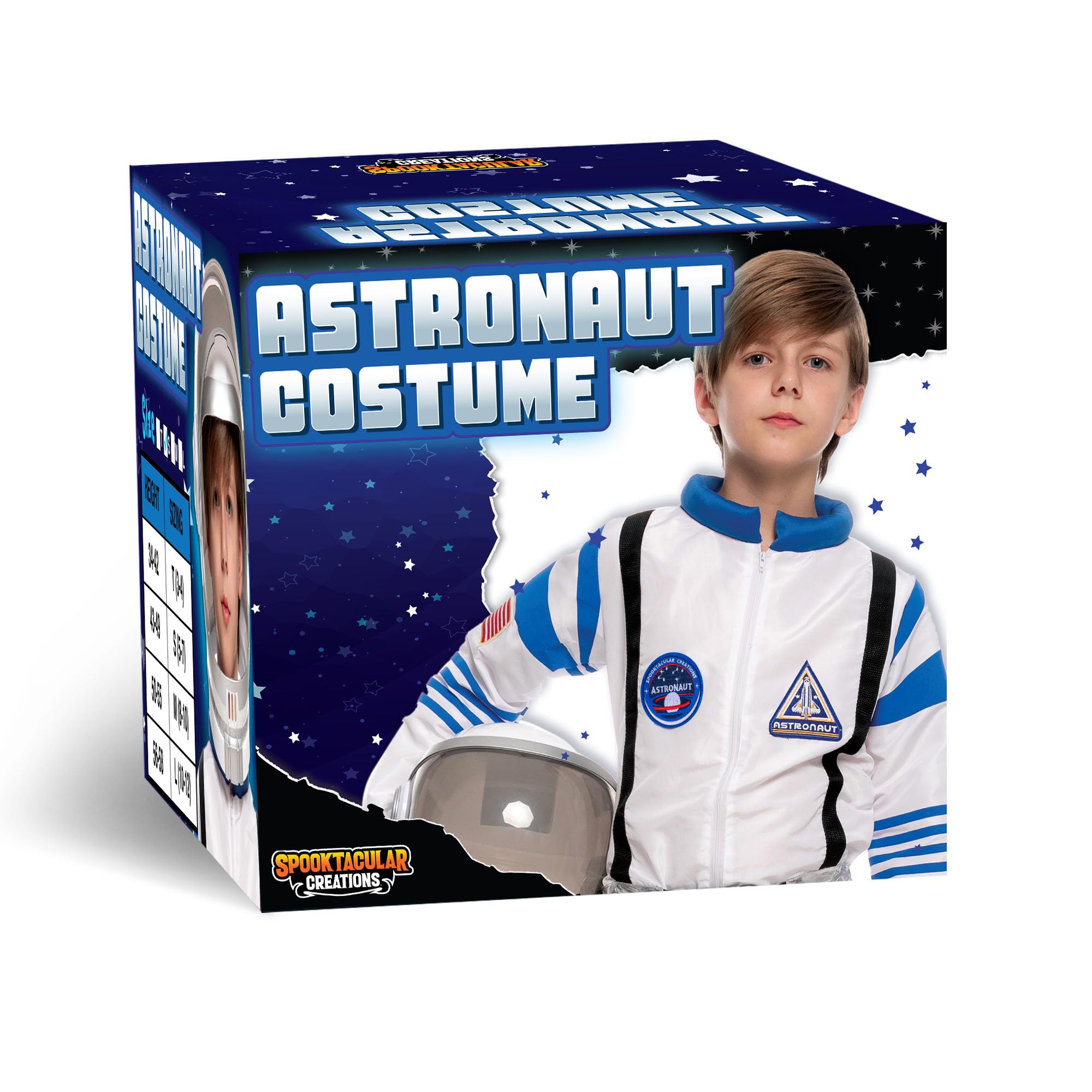 Spooktacular Creations Halloween Kind Unisex weiß Astronaut Kostüm, NASA Pilot Jumpsuit mit Helm