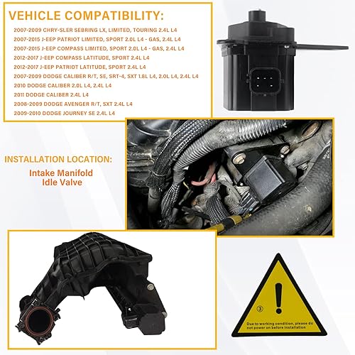 Miniatura 3 de 911-902 Válvula de control del corredor del colector de admisión IMRC 4884549AD compatible con Jeep Compass Patriot Dodge Caliber Journey Avenger