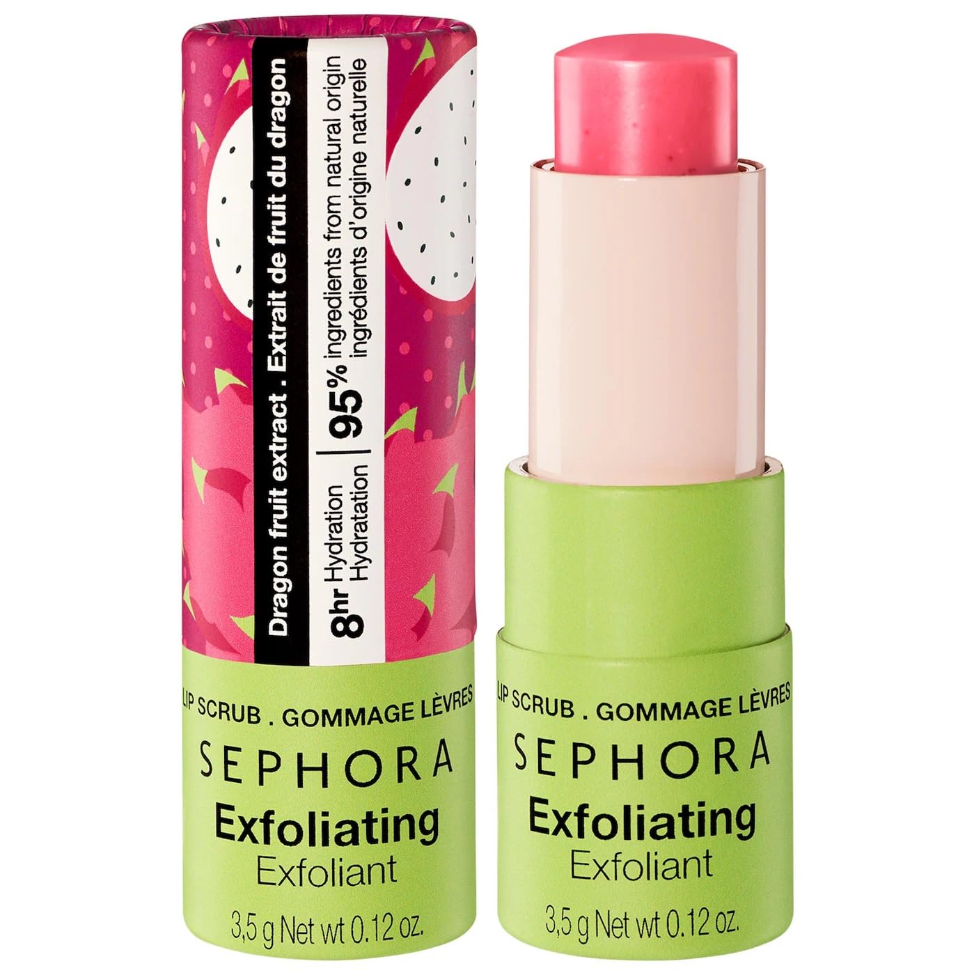 Sephora Moisturizing Lip Balm and Exfoliating Scrub 3.5 g, Dragon Fruit