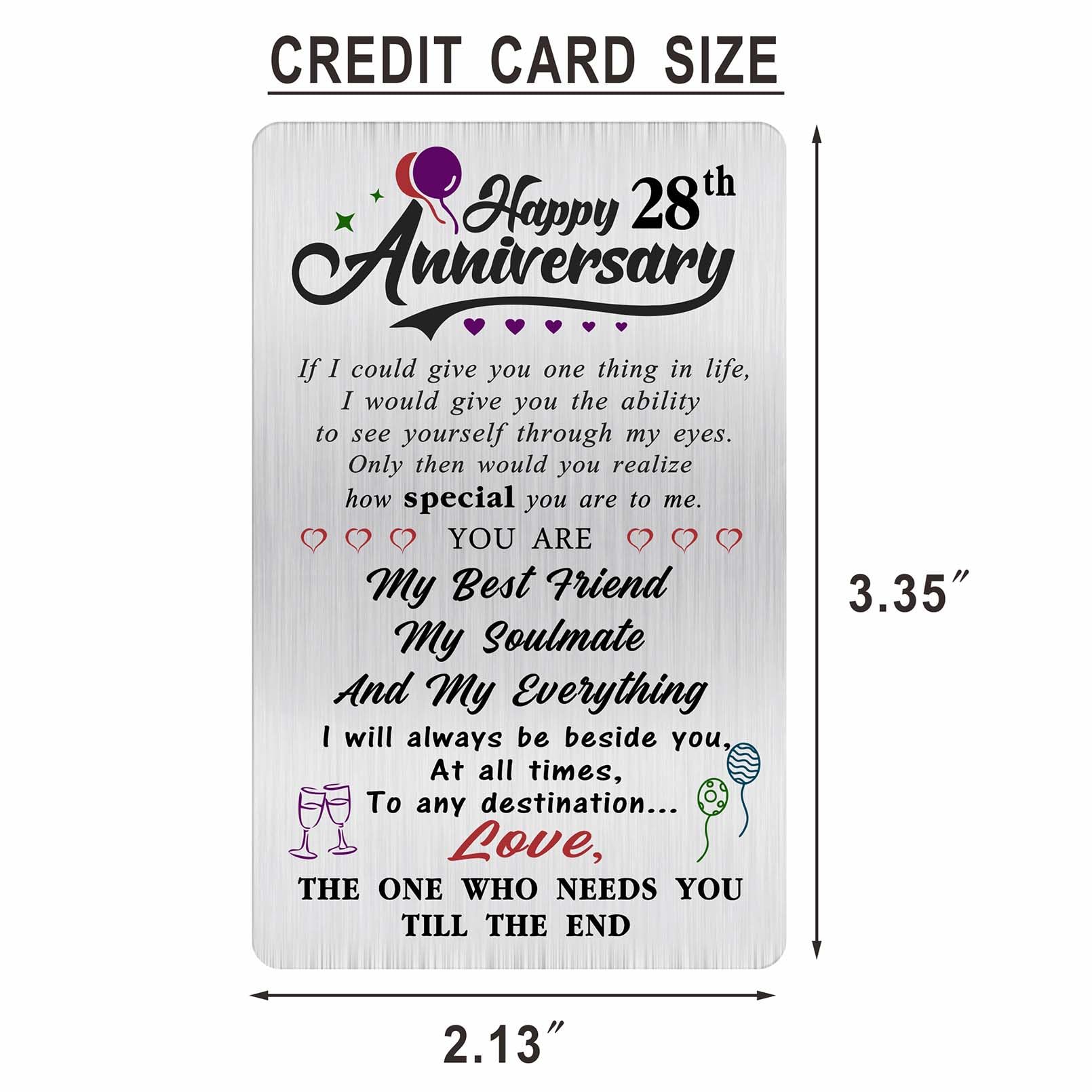 Alotozo 28 Year Wedding Anniversary Card, Happy 28th Wedding Anniversary Cards Gifts for Husband Wife - Image 2
