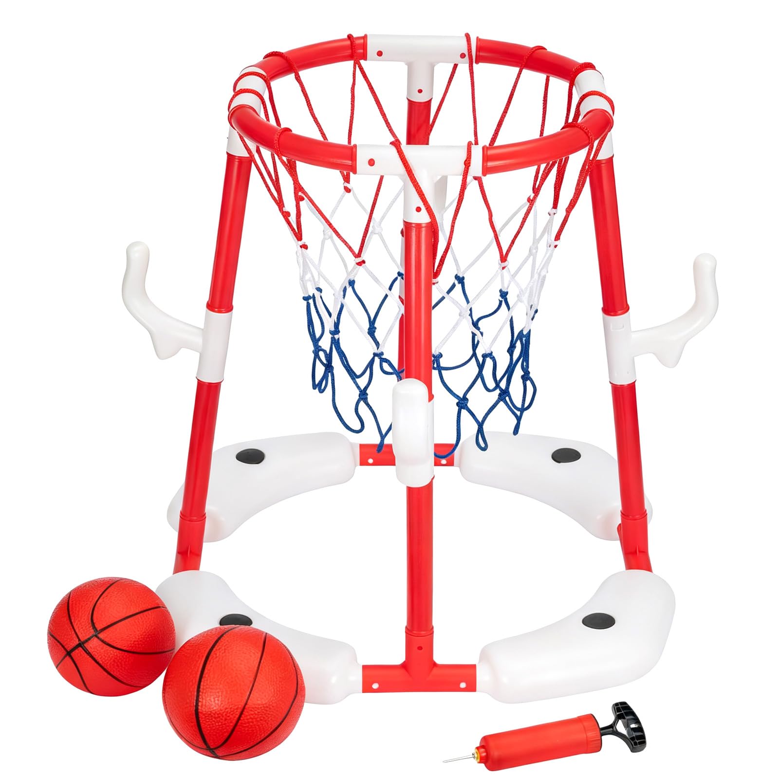 Youyijia Inflatable Pool Basketball Hoop 62×58CM – Basketball Set with 2 Large Balls and Pump for Indoor and Outdoor Fun, Suitable for Swimming Pools