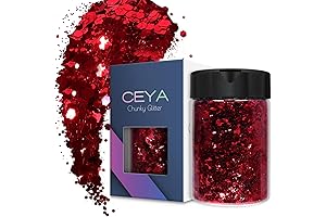Ceya Dark Red Chunky Glitter for Glossy Sparkles