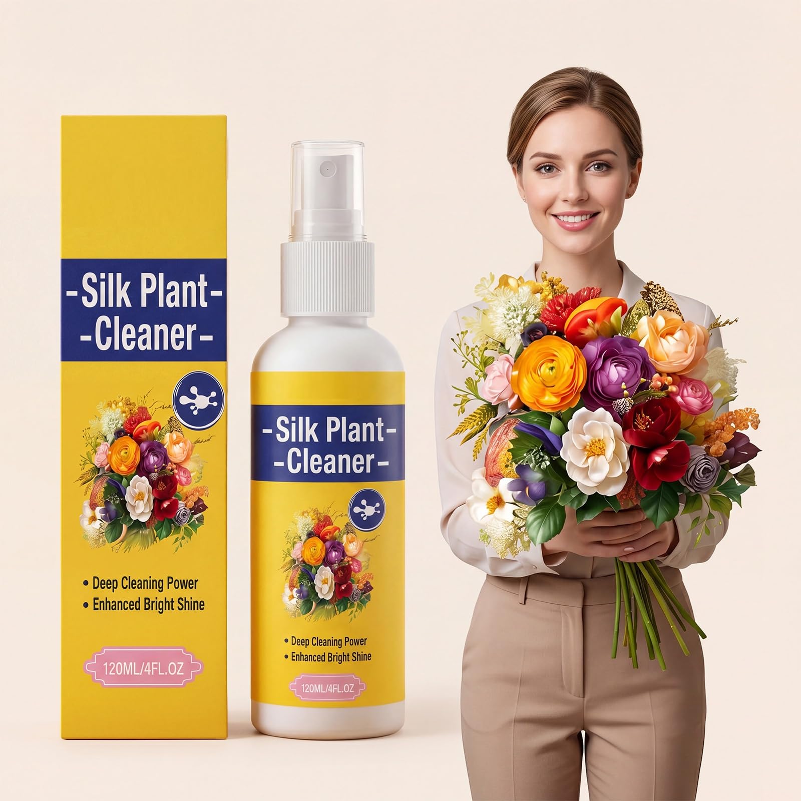 Künstliche Pflanze Blume Reiniger, Seide Blume Reiniger Spray kein wischen, Blatt Glanz Spray für Zimmerpflanzen, geeignet für künstliche Pflanzen und Blumen 120ml (8pcs)