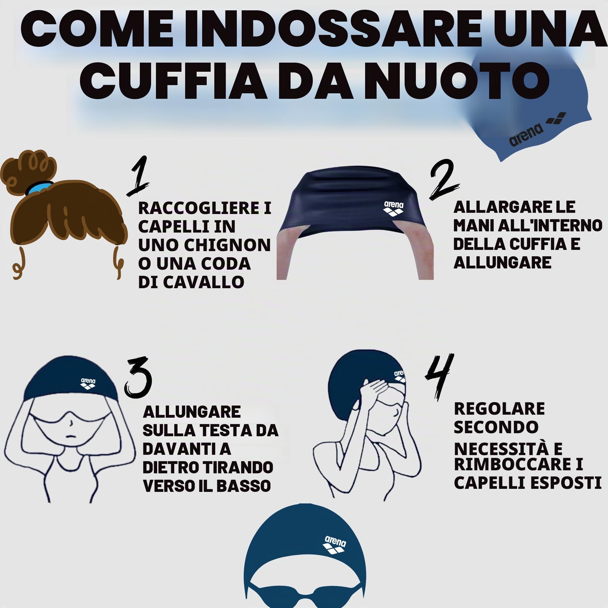 ARENA Unisex Classico Silicone Cuffia da Nuoto
