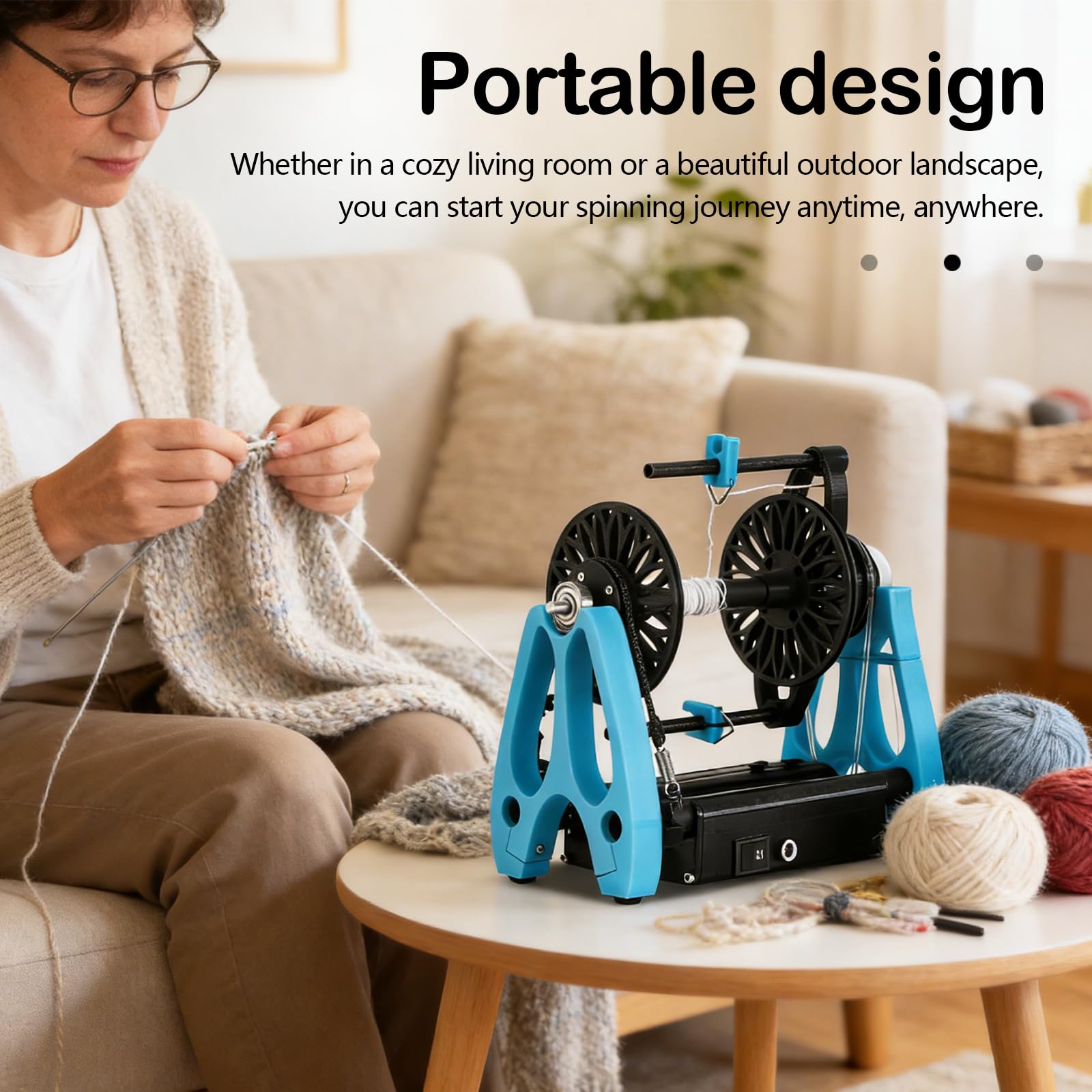 Filatoio Elettrico, Mini Filatoio per Lana per Uso Domestico con Pedale Controllo di velocità Continuo Macchina per Avvolgimento Filati A 1800 Giri/Min per Cotone E Seta
