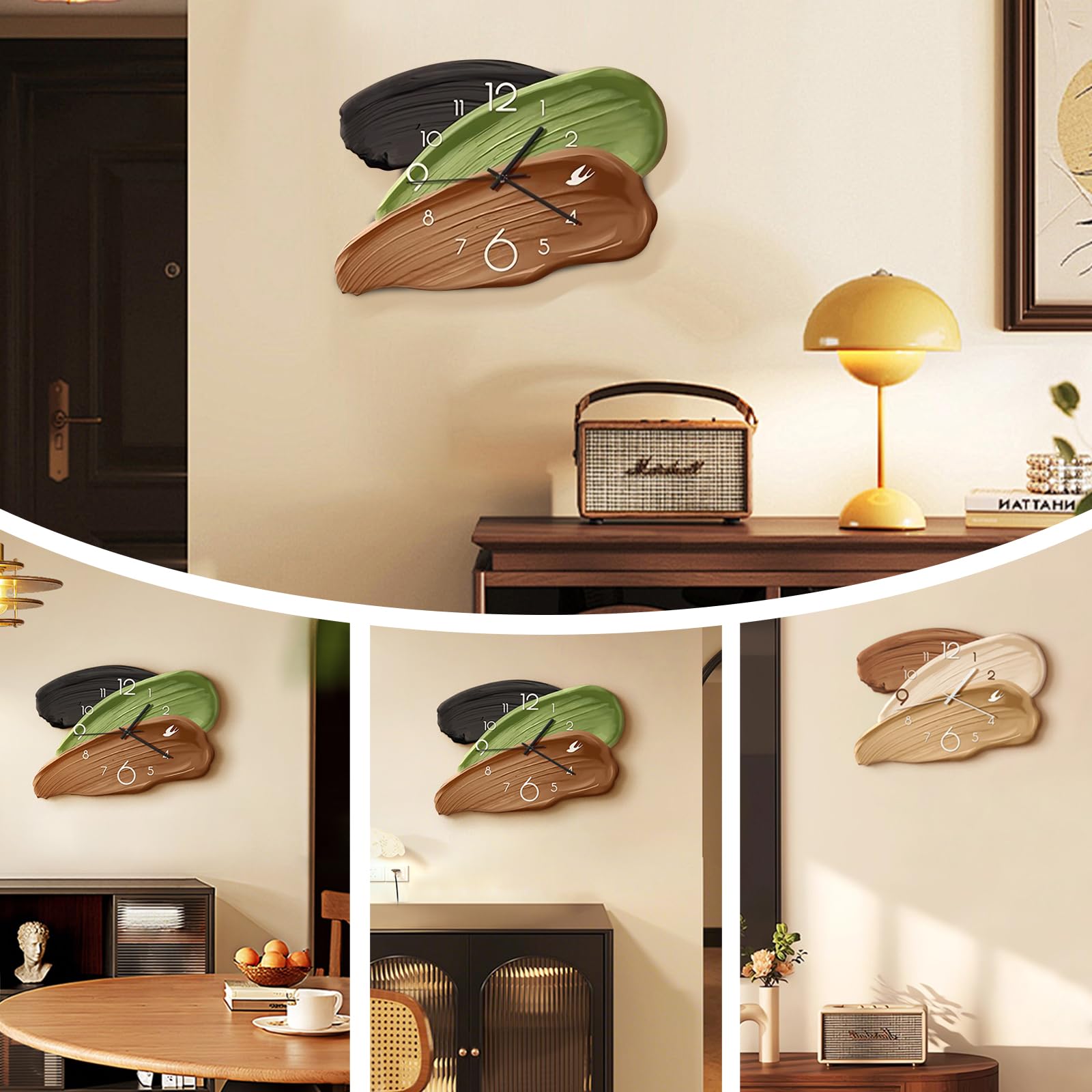 Ergocar Orologio Da Parete - Stile Moderno Alimentato a Batteria 40x28 Cm Funzionamento Silenzioso Ideale Per La Cucina La Camera Letto e Il Soggiorno