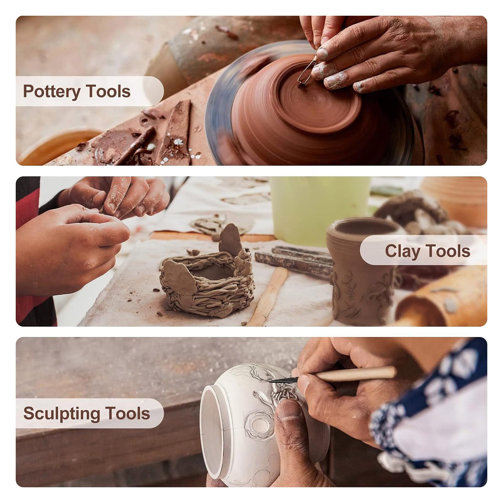 Le Debutant Lot De 9 Outils De Modelage Pour Cheval, En Bois, Céramique, Argile, Pour Modélisme, Sculpture, Fabrication De Bougies (argent Naturel Outils Pate A Modeler