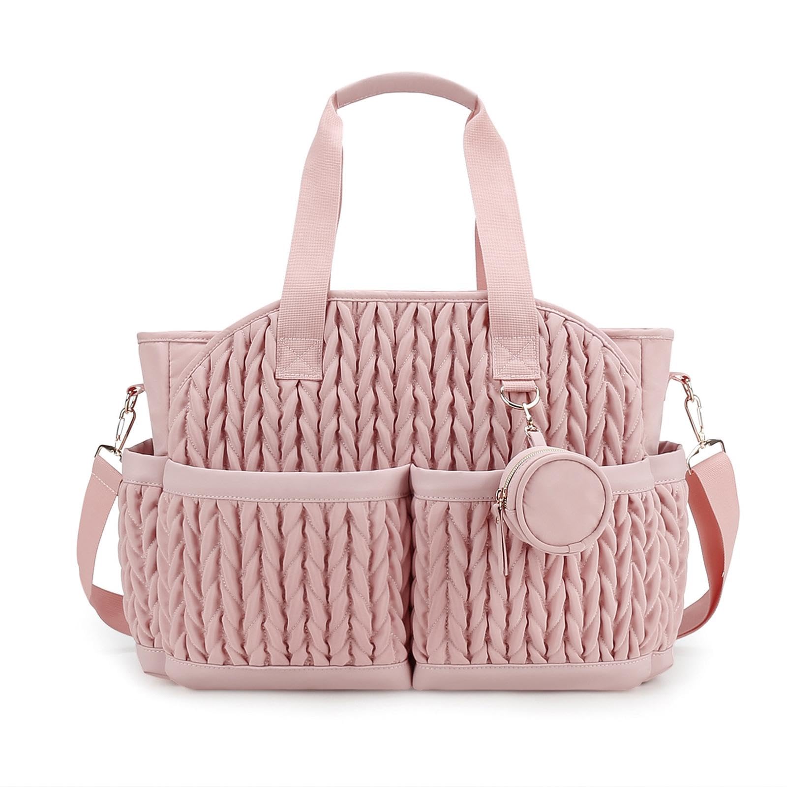 MERISHOPP Diaper Bag Tote Versatile Portable Baby Changing Bag for Trip Outdoor Picnic Pink-image-21
