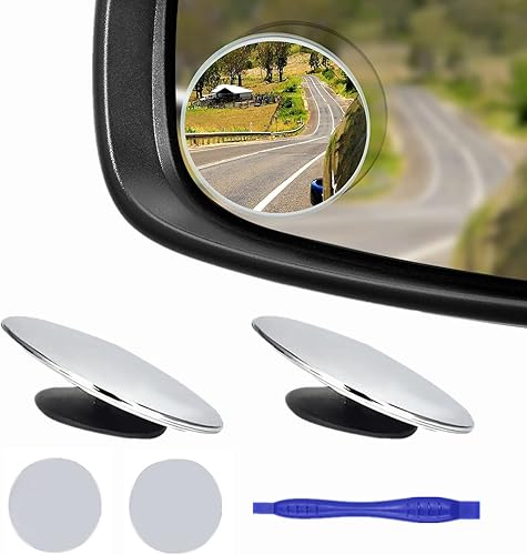 2 espejos de punto ciego, espejo retrovisor lateral convexo de vidrio HD de 360 con carcasa ABS para automóviles, SUV y camiones