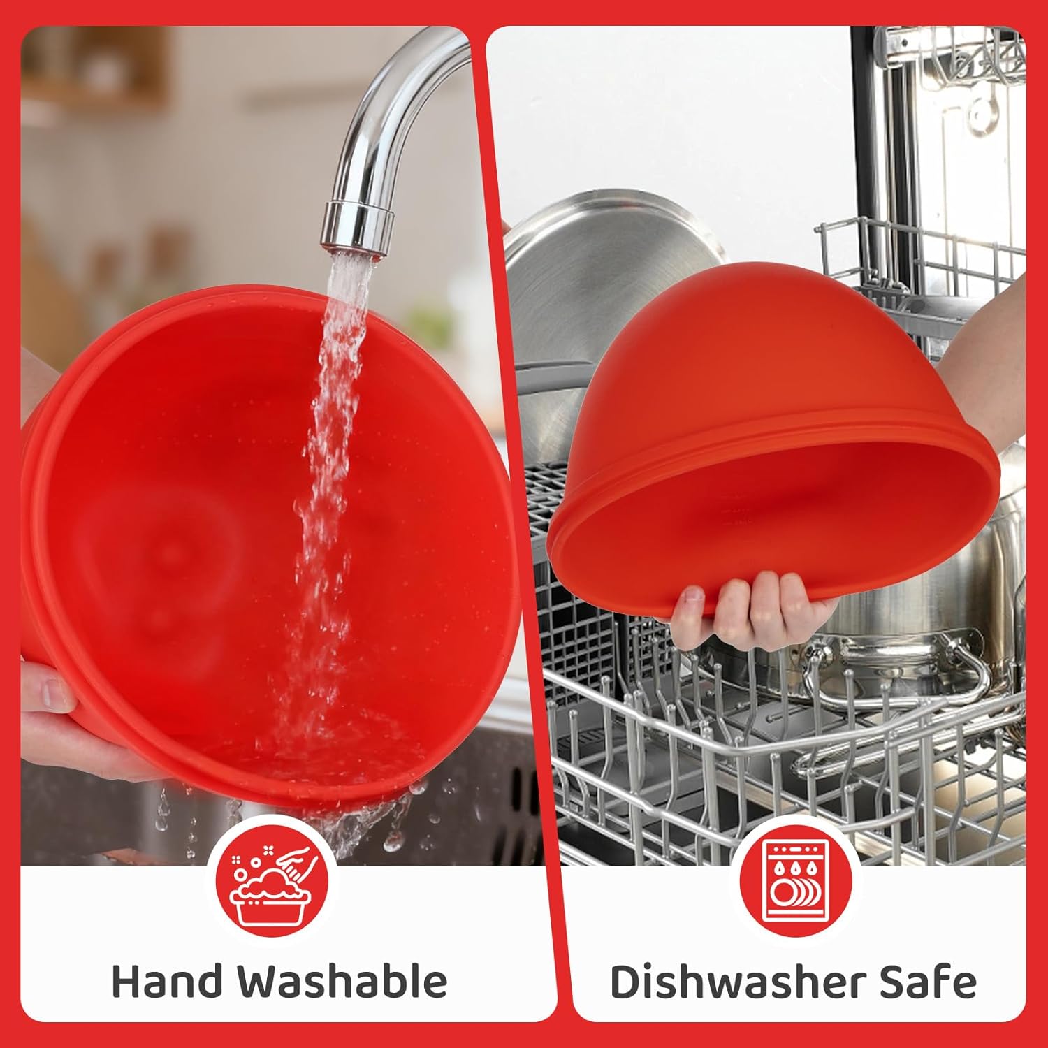 Silicone Liners for KitchenAid Tilt-Head 4.5 Qt Mixers, Mixer Bowl Accessories & Attachments for Baking and Cooking 3 Liners & 3 Lids, Dishwasher Safe (3, 4.5 QT)