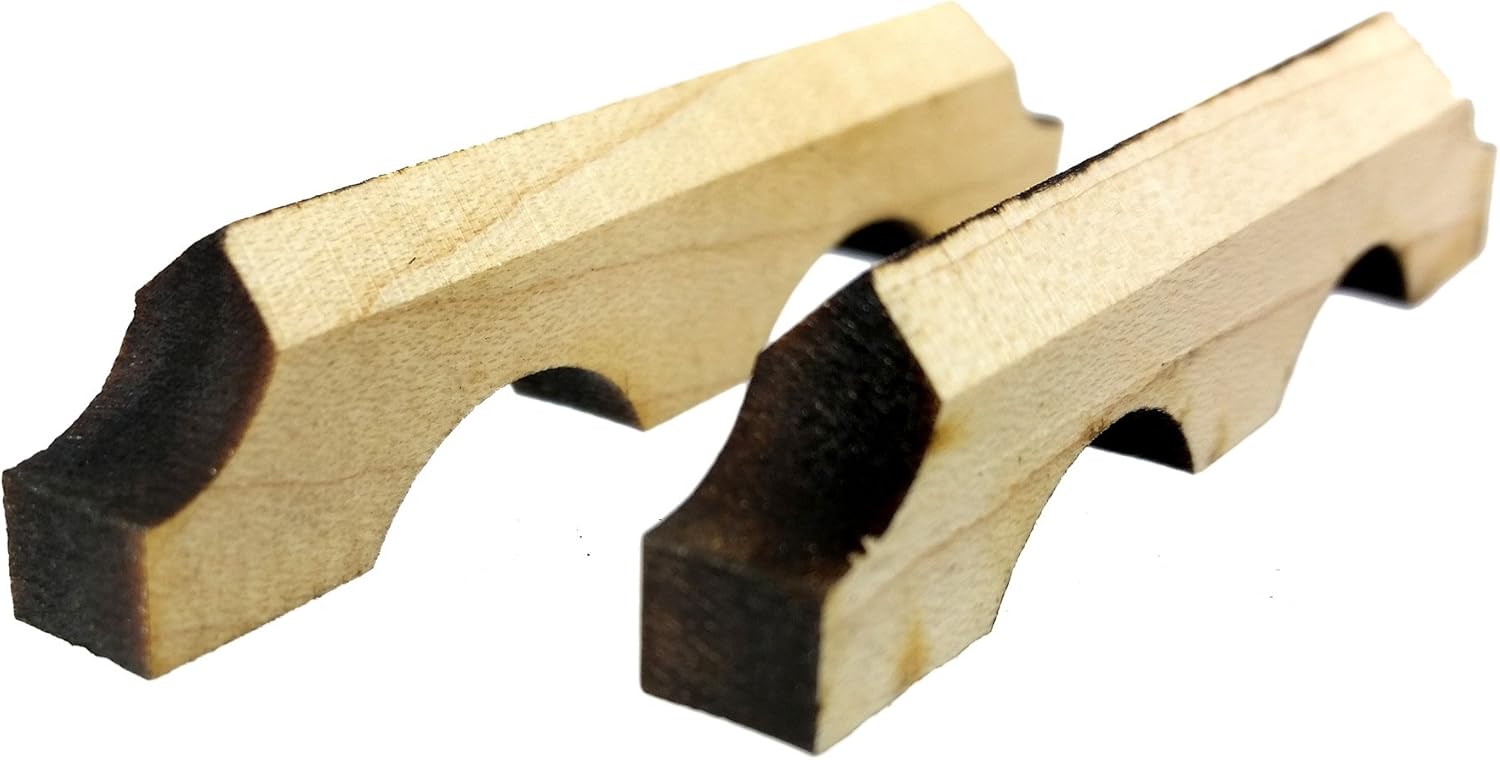 Laser-cut Hardwood Bridge Blanks for Cigar Box Guitars - Choose Style, Wood and Quantity! (Kay-style (2-pack), Walnut) : Musical Instruments