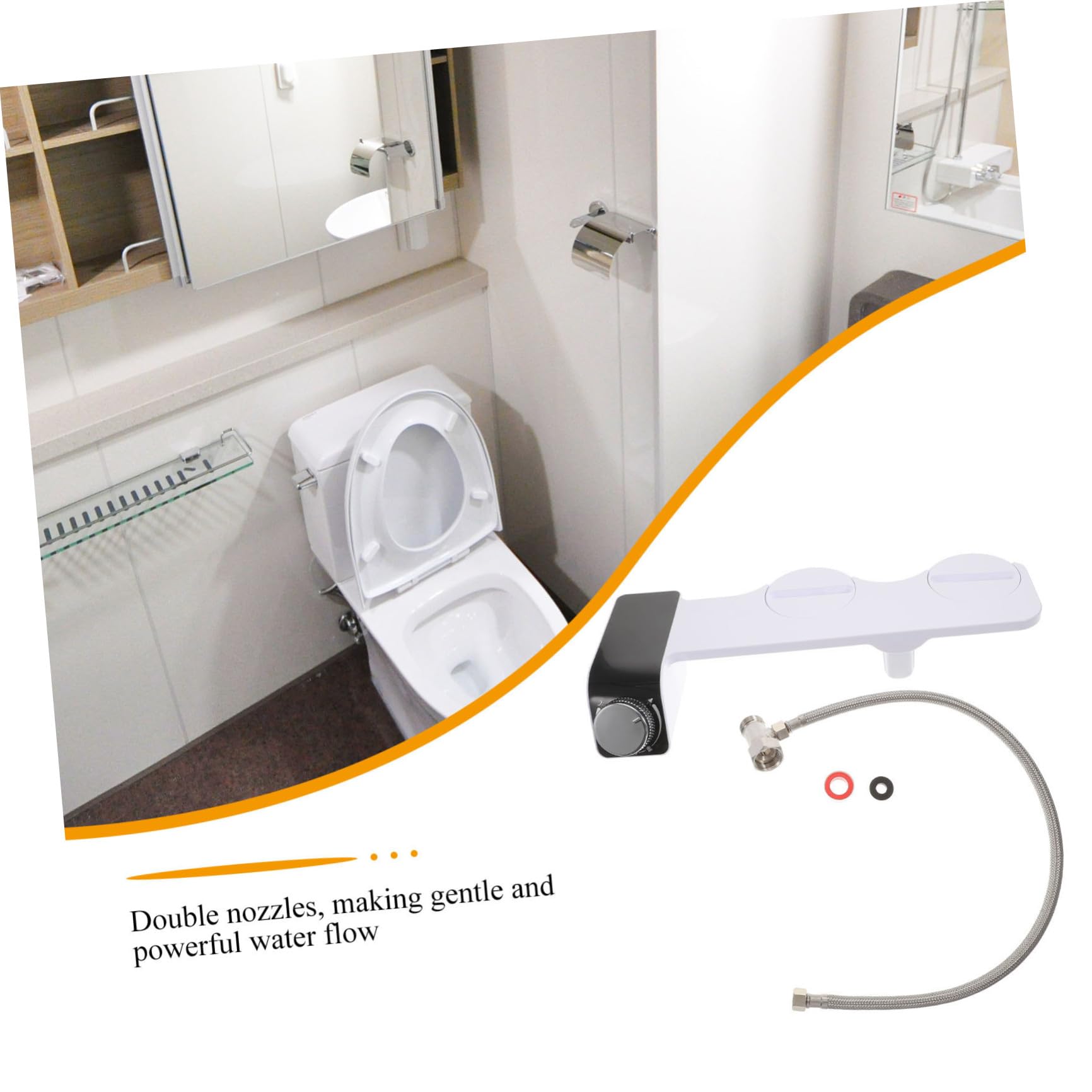 Accesorio de Bidé No Eléctrico Autolimpiante para Inodoro, Blanco