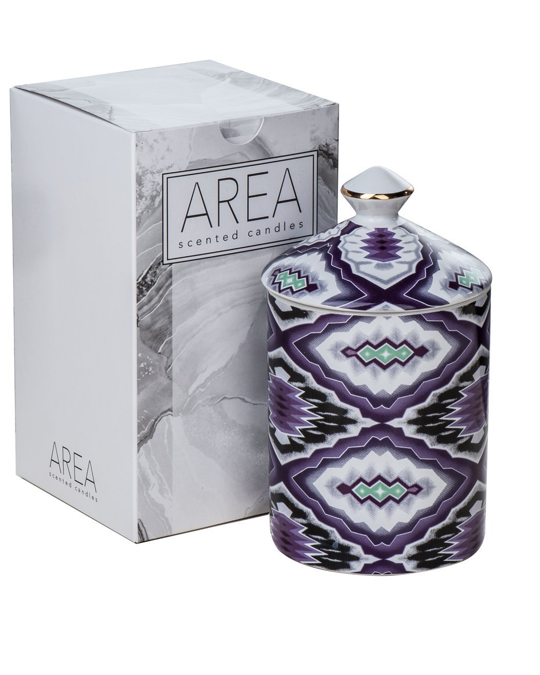 Scented Candles By AREA. 100% Soy Wax Aromatherapy Candle- Tribal Design (Forest Scent)