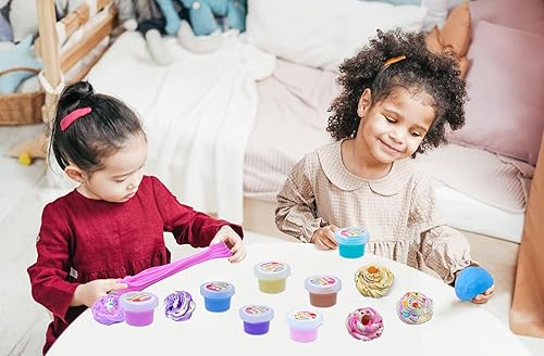 Miniatura 2 de Kit de slime de mantequilla de dos tonos, 7 paquetes de recuerdos de fiesta, juguetes educativos de limo, regalos de cumpleaños, premio para niñas y