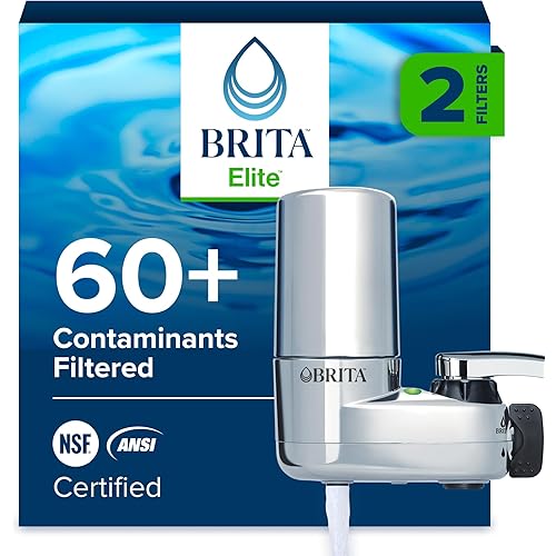 Brita Faucet Mount Water Filter System, Chrome, No-Wait Filtration, Easy Install, Multi-Use Tap Water Filter for Kitchens, Bathrooms & Small Spaces
