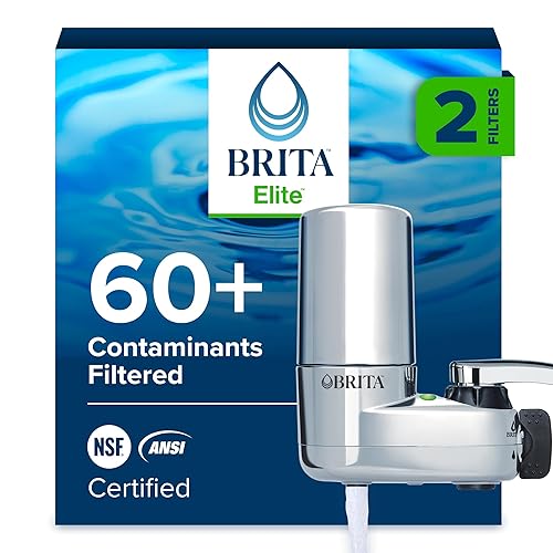 Brita Sistema de filtro de agua para montaje en grifo, cromo, filtración sin espera, fácil instalación, filtro de agua multiusos para cocinas, baños
