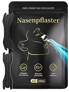 Nasenpflaster Nasal Strips Anti Schnarch Nose Strips Nasenpflaster Schnarchen Nasen Tape Besser Atmen Schnarchpflaster Besser Atmen Nasenstrips 60 Stück für Erkältete Verstopfte Nase & Sport - Amazon product rated Grade A