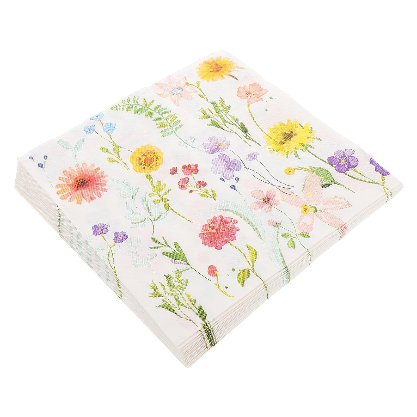 Servilletas de papel Cabilock suaves y absorbentes con flores para cumpleaños 8