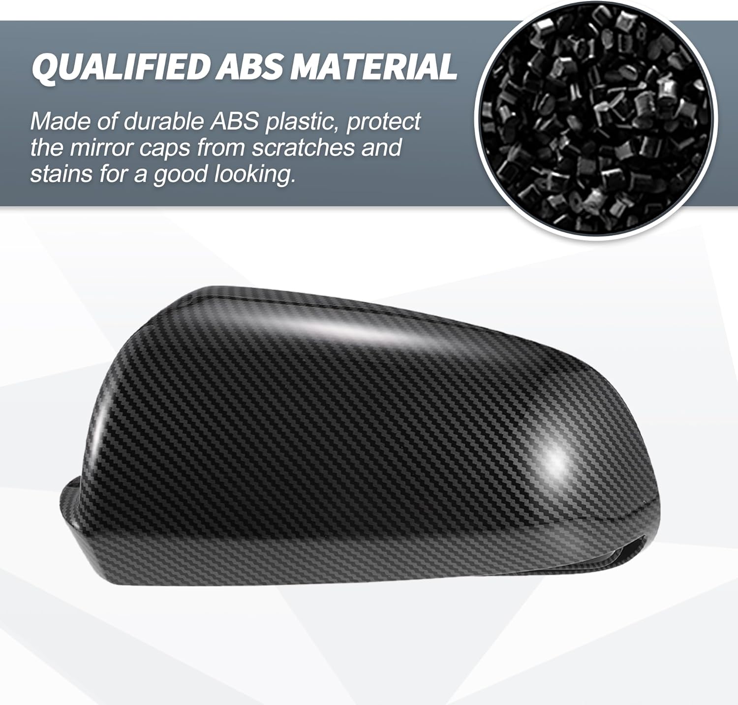 X AUTOHAUX Pair Car Rear View Driver Passenger Side Mirror Cover Cap Replacement Black Carbon Fiber for Audi S3 8P A4 S4 B6 B7 A6 S6 C6 Mirror Guard Covers Exterior Decoration Trims