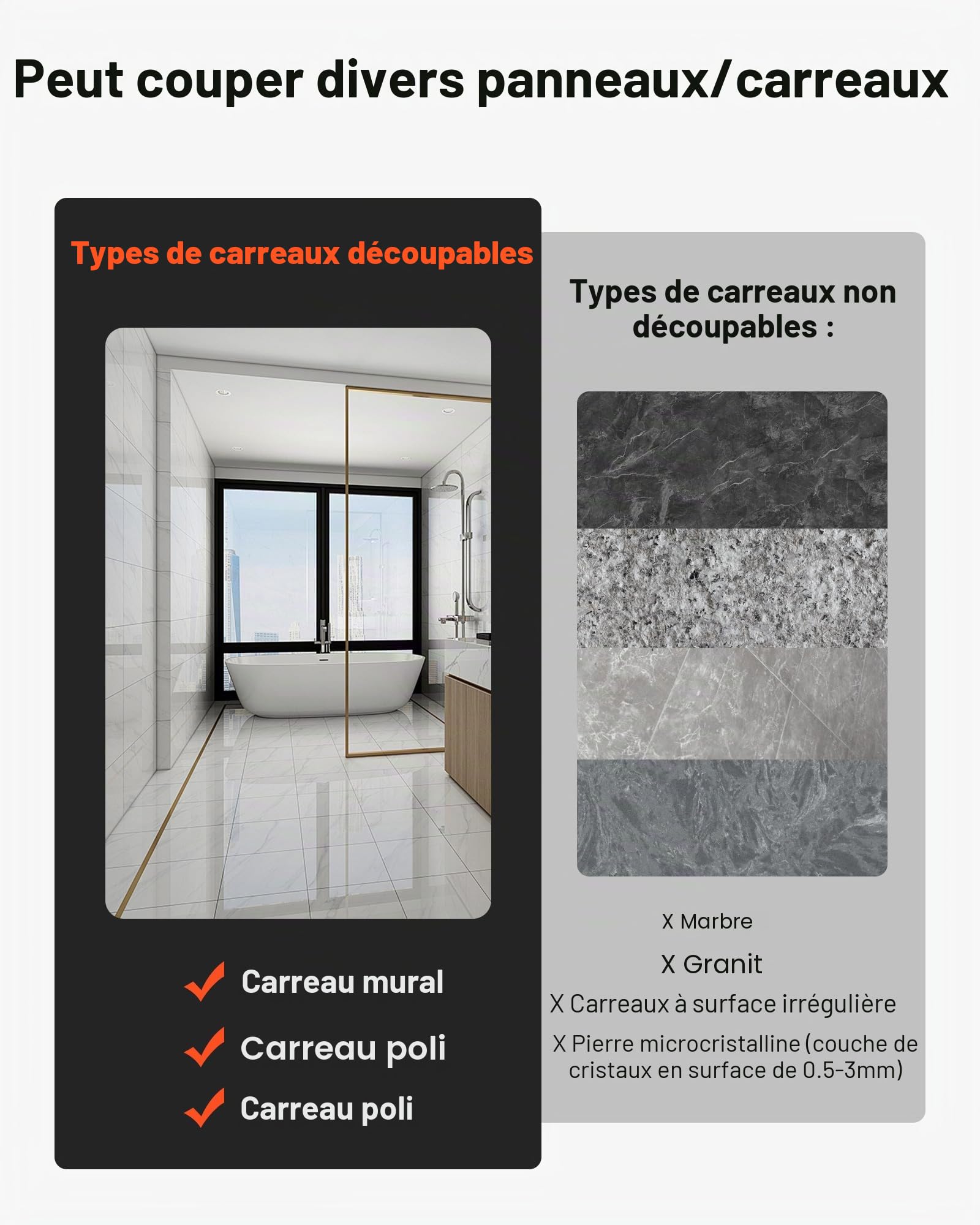 VEVOR Coupe Carreaux 1200 mm Coupe Carrelage Manuel Molette de Coupe en Carbure de Tungstène Positionnement Infrarouge Pieds Antidérapants Un Rail pour Porcelaine Céramique Professionnels Débutants