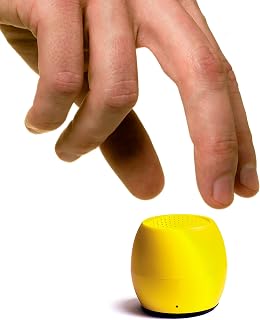 Boompods Zero Mini Portable Bluetooth Speaker - Wireless Speakers, IPX6 Waterproof, 5 Hr Playtime, Small Outdoor Speaker with Microphone & Dual Pairing Option, for Shower, Travel, & iPhone, Yellow