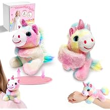Unicorn Plush Shoulder Magnet & Slap Bracelets Stuffed Toys Set