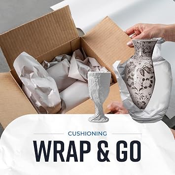Bryco Goods Newsprint Packing Paper Sheets for Moving - 10lb - 320 Sheets of Newspaper Paper - Wrapping and Protecting Fragile Items, Box Filler, Shipping Supplies - 27 x 17 - Made in the USA