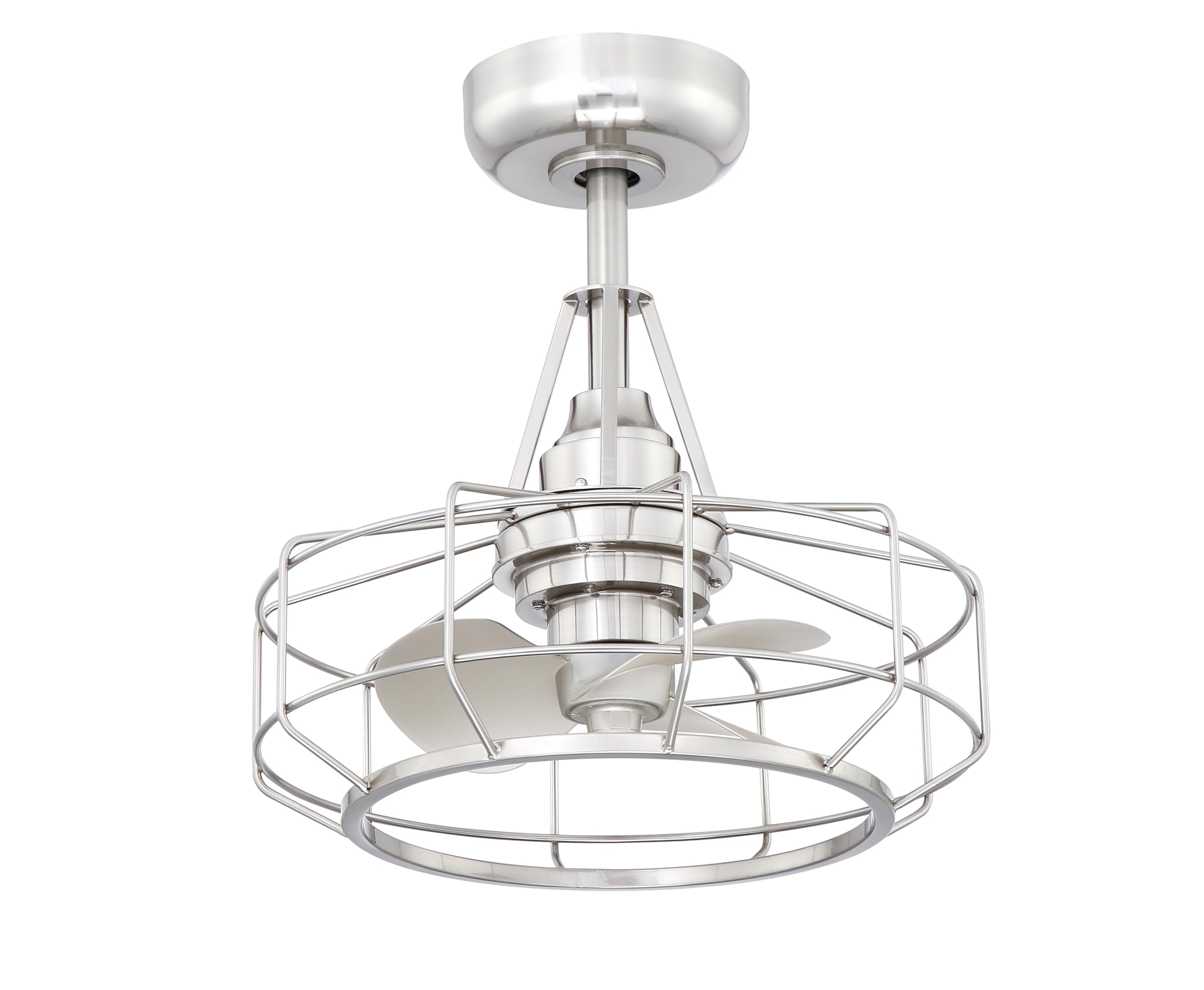 Archive 18 inch Indoor/Outdoor Ceiling Fan - Brushed Nickel with Gray Blades