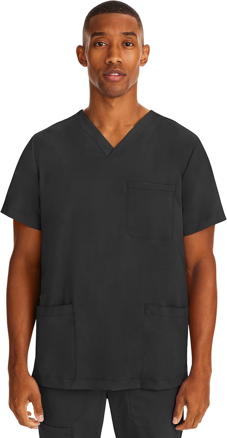 Healing Hands Scrubs for Men Modern Fit, Scrub Top Jake with 3 Patch Pockets, Side Vents and Stretchy Fabric 2331