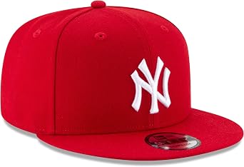 New Era Unisex-Adult MLB 9Fifty Team Color Primary Logo Adjustable Snapback Hat Cap One Size Fits All - New York Yankees Red
