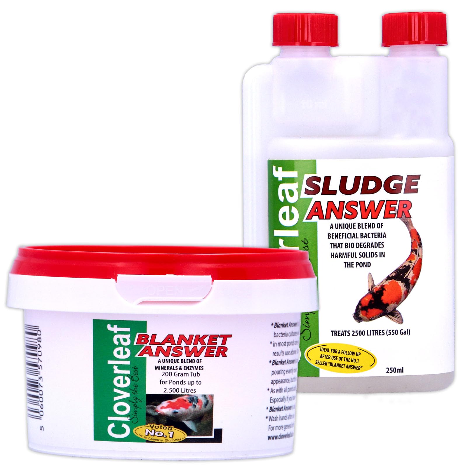 Blanket Answer 500g & Sludge Answer 500ml Pond Water Treatment Complete Bundle