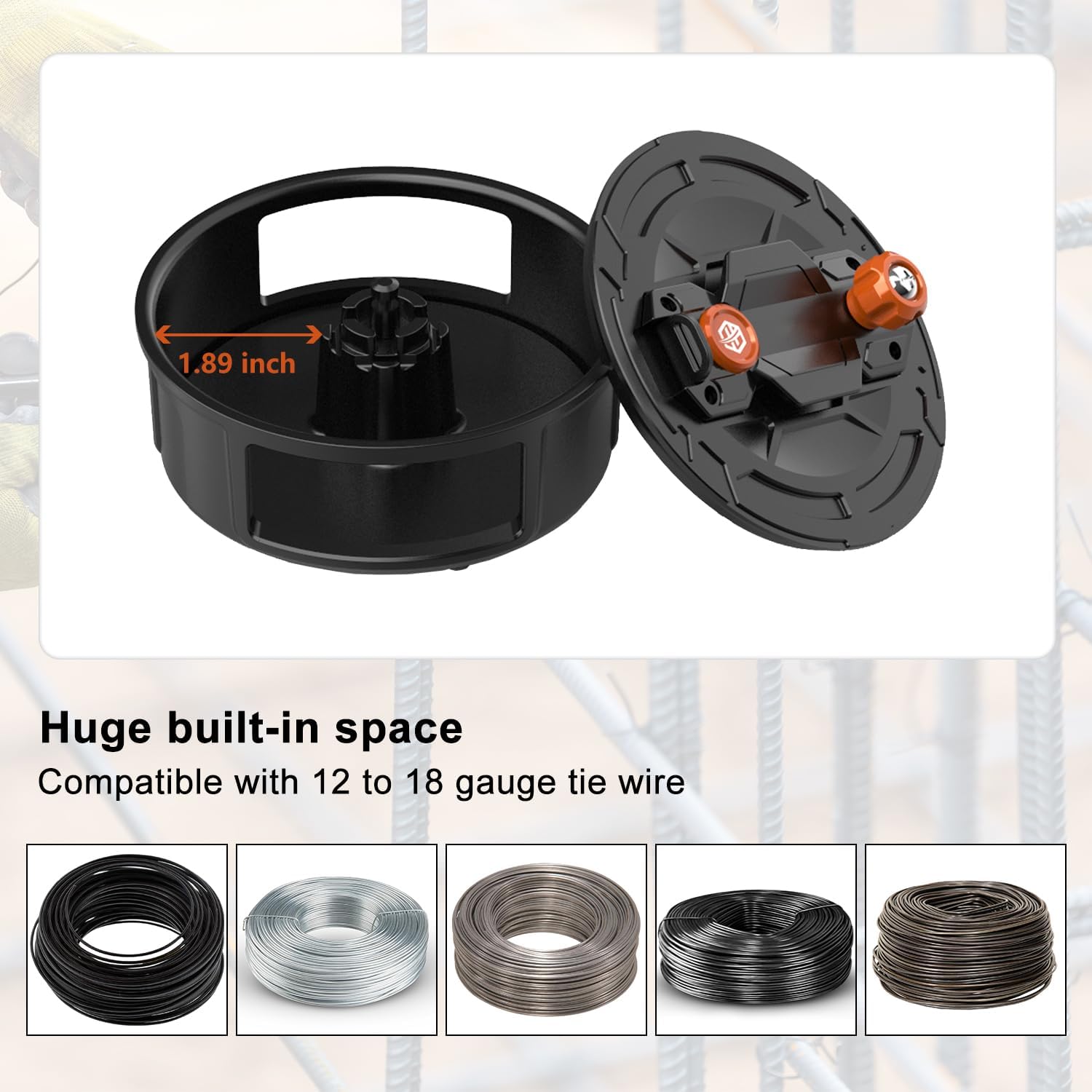 Tie Wire Reel – Lightweight Aluminum, Quick Lock Mechanism, Ambidextrous Rewind Knob, 12-18 Gauge Wire,Tie Wire Retractable Reel Portable and Durable Tie Wire Roll Wire Dispenser