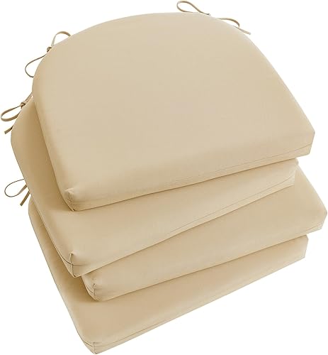 Basic Beyond Cojines para sillas de exterior para muebles de patio, cojines impermeables para exteriores, cojines de esquina redonda para sillas de