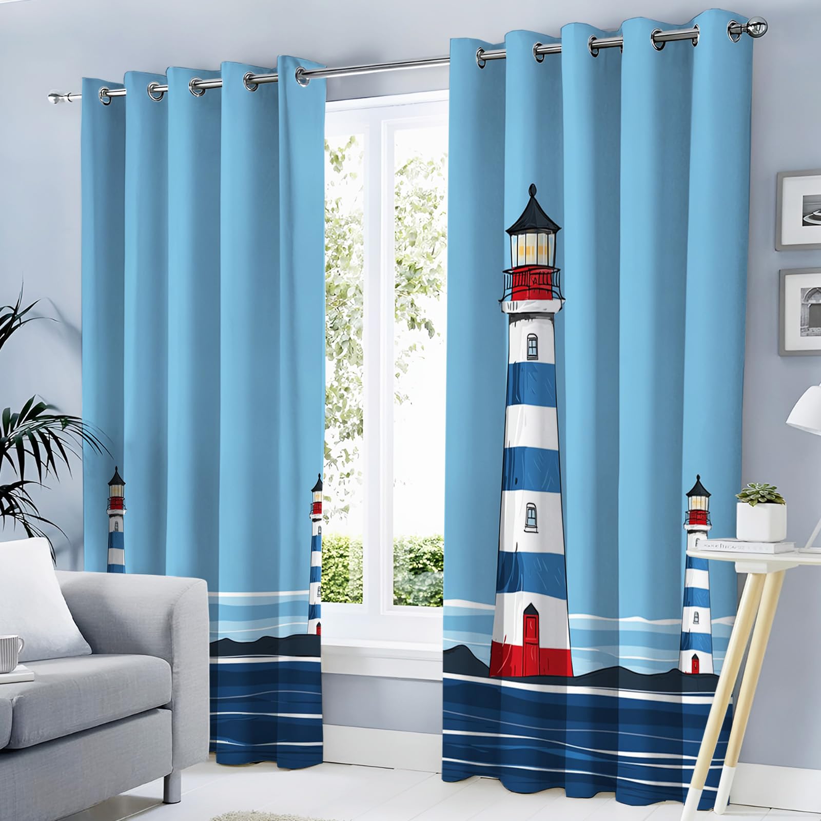 Rideau opaque draperie intérieure thermique avec oeillets 140x240 cm indigo