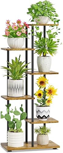 Miniatura 13 de iDavosic.ly Soporte para plantas para interiores y exteriores, estante de metal de 5 niveles para macetas grandes de alta resistencia, estante de