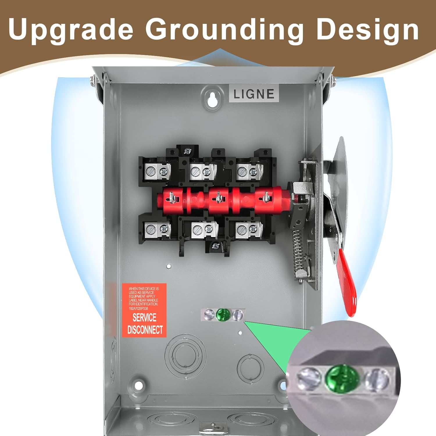 【Upgrade】 3P 60 Amp Disconnect,Disconnect Switch,Add Ground Design,Non-Fusible,NEMA 3R Standard,Heavy Duty Steel Material,Rust and Corrosion Resistant,for Indoor and Outdoor,120/240v,11-Year Warrnaty