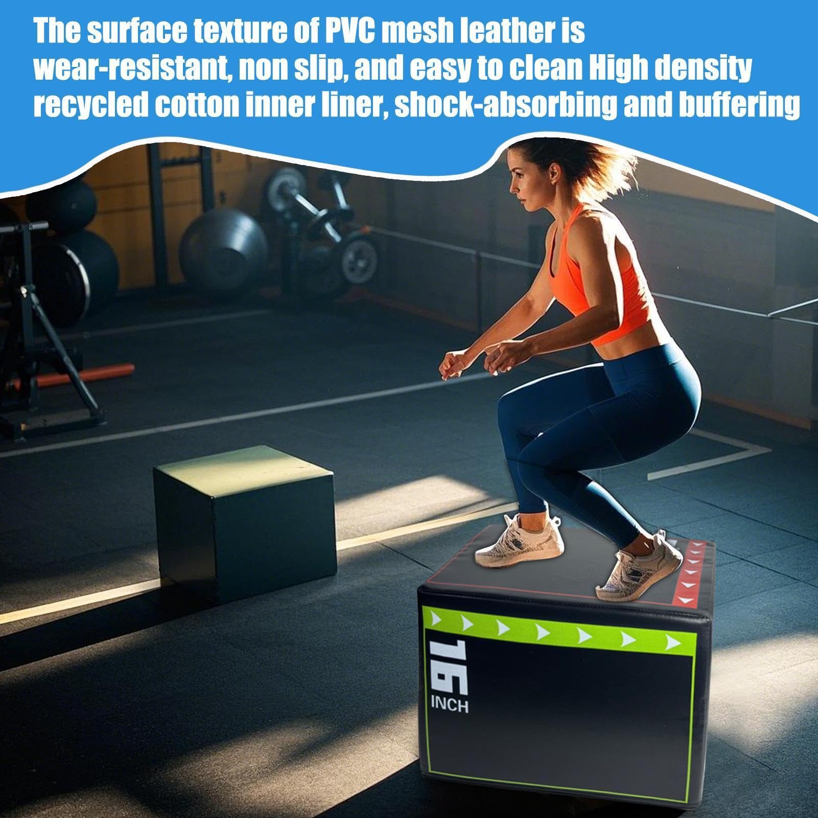 Boîte à sauter pliométrique – Mousse de bois de 25,4 cm | Boîte de plio en bois | Bloc d'entraînement de fitness densité pour exercices de fitness croisés à domicile, conditionnement de force et